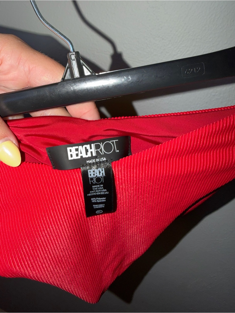 Beach Riot Red Ribbed Bikini Bottom - Picture 3 of 4